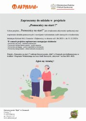 Projekt „Pomocnicy na start!” dofinansowany ze środków rządowego programu wieloletniego na rzecz Osób Starszych „Aktywni+” na lata 2021–2025