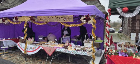 Członkowie Stowarzyszenia DĄB na Jarmarku Bożonarodzeniowym w Biłgoraju